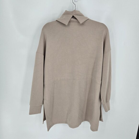 P Cill size small super soft beige rolled high neck drawstring cinch waist modal - Picture 9 of 10